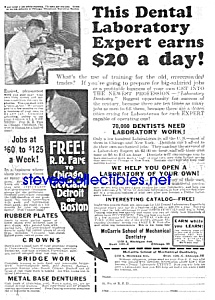 1926 Mechanical Dentistry-denture Ad
