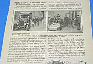 1926 X-ray Outfit Carried In Car Serves Homes Article