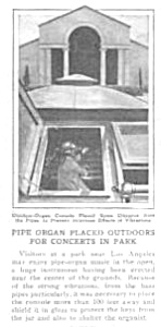 1927 Los Angeles Outdoors Pipe Organ Mag. Article