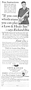 1926 Lyon And Healy Saxophone Music Room Ad