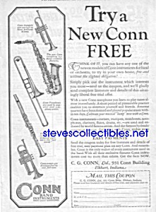 1927 Conn Saxophone, Clarinet + Music Room Ad