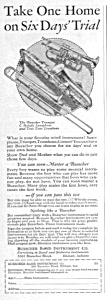 1927 Buescher Saxophone-trombone+music Room Ad