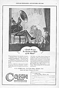 1927 Conn Band Instrument Music Room Ad