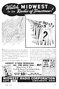 1943 Midwest Radio - Wwii Magazine Ad L@@k