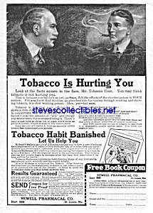 1924 Banish Tobacco Snake Oil Quack Ad