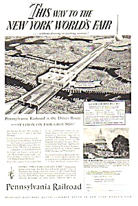1939 Penn Railroad Ny Worlds Fair Magazine Ad B