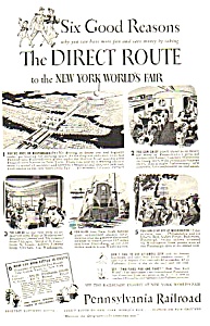 1939 Penn Railroad Ny Worlds Fair Magazine Ad C