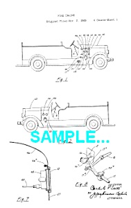 Patent Art: 1930s Fire Engine - Matted
