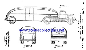 Patent Art: 1930s Streamlined Brewery Tractor Trailer