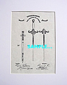 Patent Art: 1800s Knights Of Pythias Sword-matted