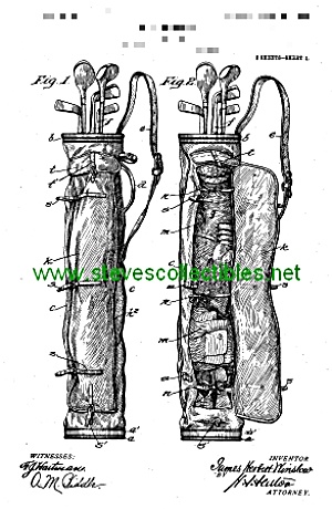 Patent Art: 1905 Golf Club Bag - Matted For Framing