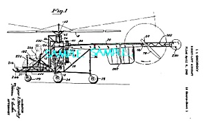 Patent Art: 1940s Sikorsky Helicopter - Matted