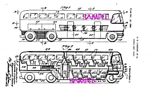 Patent Art: 1950s R. Loewy Etal. Travel Bus - Matted