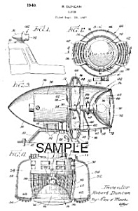 Patent Art: 1940s Fire Car Siren - Matted