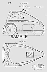 Patent Art: 1935 Autoette 3-wheeled Car - Matted
