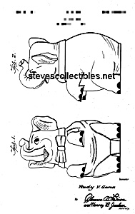 Patent Art: 1940s Shawnee Jumbo Cookie Jar - Matted