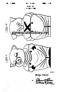 Patent Art: 1940s Shawnee Smiley Cookie Jar - Matted