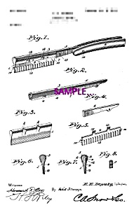 Patent Art: 1900s Straight Edge Safety Razor-matted