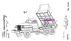 Patent Art: 1940s Studebaker Dump Truck - 8x10 - Matted