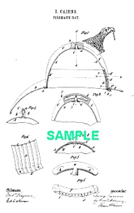 Patent Art: 1880s Fire Helmet - Matted