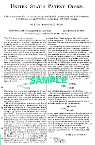 Patent-matted For Framing: 1900 Aspirin