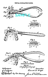 Patent Art: 1890s Dental Regulating Pliers - Matted