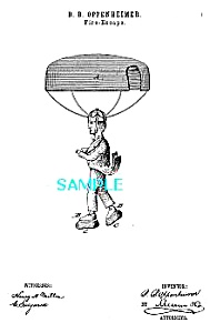 Patent Art: 1870s Fire Escape (Parachute )