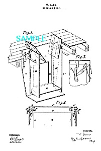 Patent Art: 1860s Burglar Trap-matted