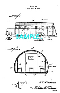 Patent Art: 1938 School Bus - Matted Print