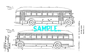 Patent Art: 1930s Travel Bus Design - Matted Print