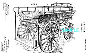 Patent Art: Gorgeous 1885 Hose Wagon - Fire Apparatus
