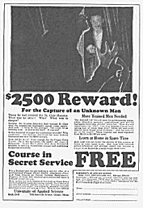 1927 Secret Service Training Mag. Ad