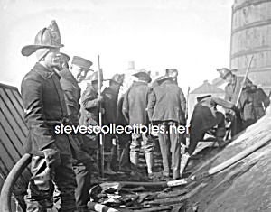 1912 Firefighters Putting Out Fire Photo - 8 X 10