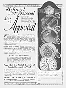 1924 Santa Fe Illinois Pocket Watch Ad
