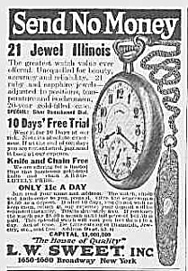 1922 Illinous Pocket Watch Ad L@@k