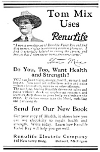 1923 Tom Mix Endorsed Violet-ray Machine Quack Ad