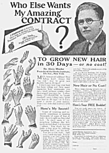 1927 Hair Restorer That Really Works Quack Ad