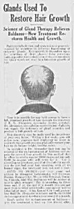 1923 Baldness Cure Quack Mag. Ad L@@k