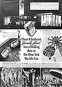 1939 Ny Worlds Fair Ad - Chase & Sanborn
