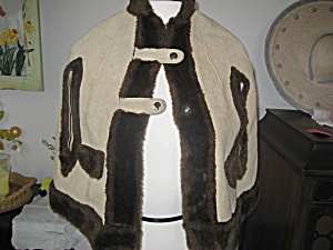 Child's Leather And Fur Cape