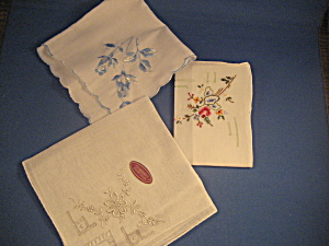 Three Linen Handkerchiefs