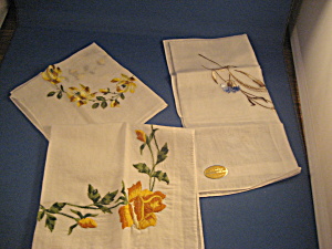 Three Flower Handkerchiefs