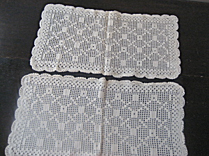 Two Hand Crocheted Table Scarfs