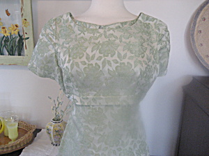 1950 Slim Ladies Brocade Party Dress