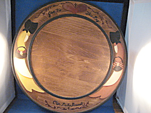 Large Folk Art Wooden Platter