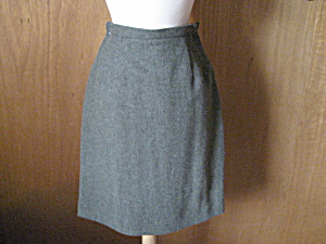 Green Wool Straight Skirt