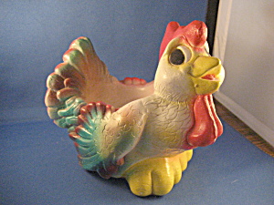 Chalkware Rooster Planter