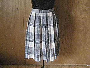 Black, Gray, And White Pleated Skirt