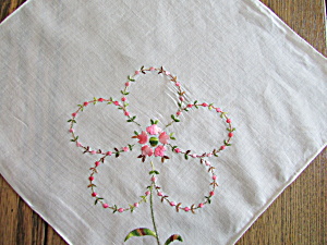 Embroidered Flower Handkerchief