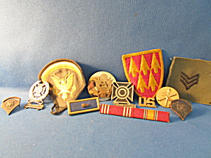 Military Group Of Buttons And Pins